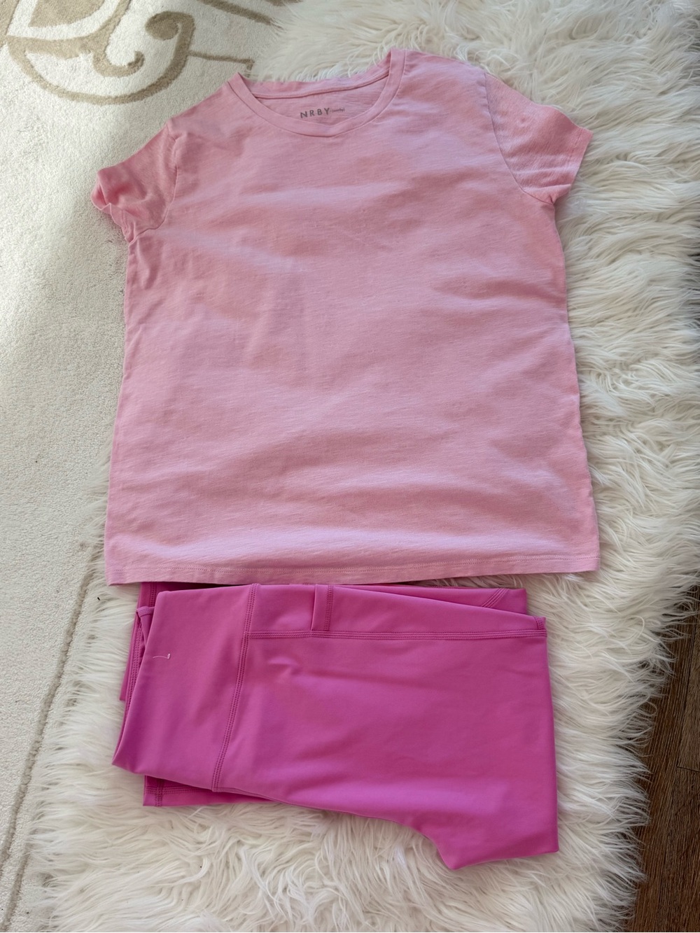 Women’s Pink Performance Leggings - Lightweight Activewear and Cotton t-shirt